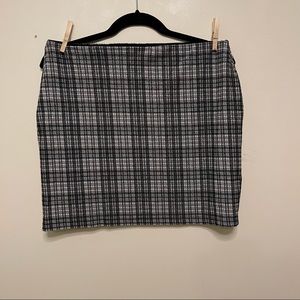 Black and gray  plaid mini skirt